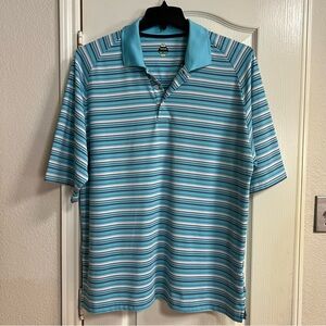 Men's Polo Performance Shirt by Bollé with ribbed Stripe design, Size Large